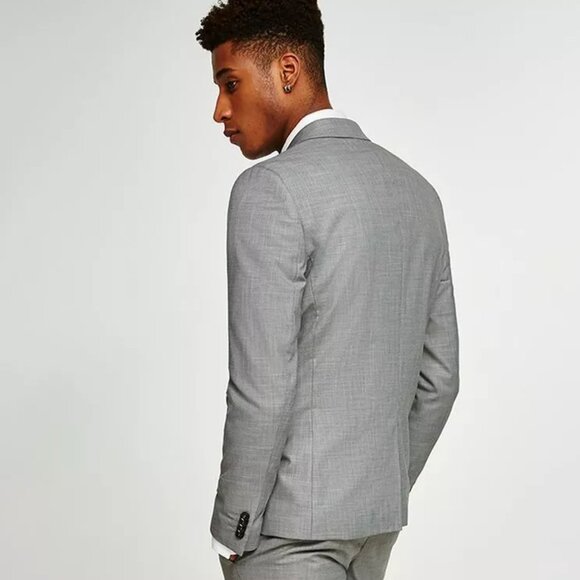 Topman SKINNY suit jacket in marl gray size 40R - Picture 4 of 8